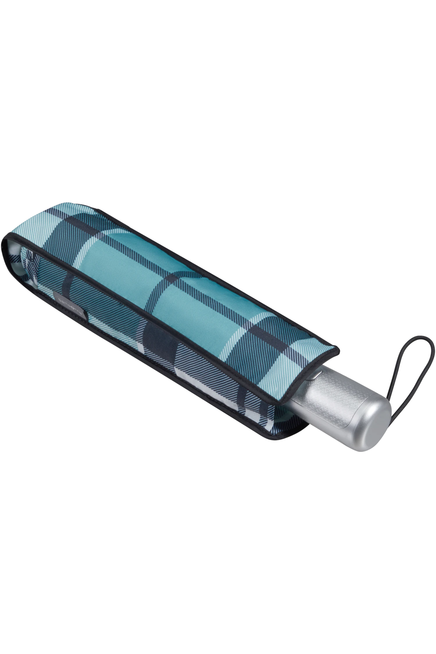 Samsonite Alu Drop S Parapluie - Petrol Green Check